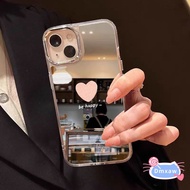 Simple Pink Love Mirror Phone Case For Realme C75X C75 4G 14X P3X 5G GT7 Pro 14 Pro Plus GT Neo 7X 7