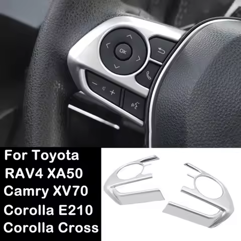 Car Steering Wheel Button Cover For Toyota RAV4 XA50 Corolla E210 Camry Corolla Cross 2019 2020 2021