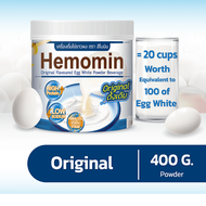 โปรตีน ไข่ขาว ผง รสธรรมชาติ ฮีโมมิน Hemomin Natural Egg Albumin Powder 400g. X 1 Bottle