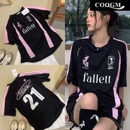 【Jersey Custom Name 】Coquette Oversized American Style Shoulder Patch Short Sleeved T-shirt baju jer