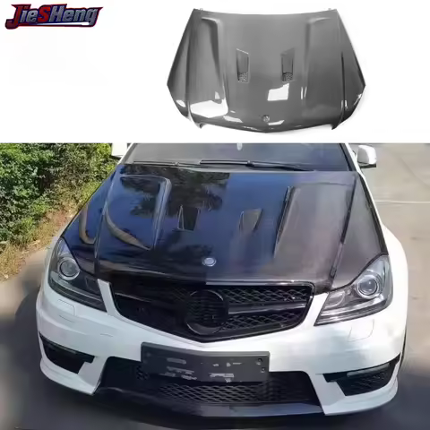 C63 W204 Hood Carbon Fiber BS Style Front Engine Bonnet Cover For Mercedes-Benz C Class W204 C63 AMG