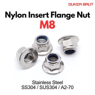 Nylon Insert Flange Nut M8 Nylon Insert Flange Nut M8 Stainless SS304