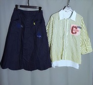 設計師Hong chubby黃色直條寬鬆款造型襯衫上衣 B1010【點點藏物】