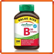 Jamieson - 200粒超值裝 天然維他命 B 雜 B50 超值加量裝 200 粒 抗疲勞增強體能 平行進口 (參考效期: 01/2026*)