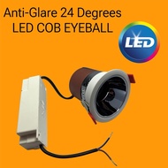 LED COB 12W Eyeball Adjustable 24° Recessed Round Spotlight Downlight Anti-Glare Eyeball