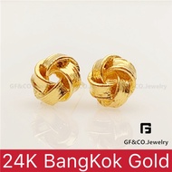 GF jewelry 24K Bangkok Gold Stud Earrings for Women E155