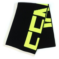 全新未使用商品 △ FENDI FXS124 100% 羊毛 Logo 長圍巾 黑色/螢光黃/象牙白 180 x 30cm 義大利製造 正品 男士推薦 ◎