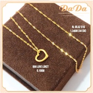 สร้อยคอจี้หัวใจทราย น้ำหนัก 0.4-0.45 กรัม ทองคำ 99.99% ทองแท้ทั้งเส้น