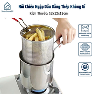 Nồi Chiên Ngập Dầu Thép Không Gỉ 304, Lưới Lọc Tiết Kiệm Dầu, Chống Dính, Dùng Bếp Từ - HÀNG CHÍNH H
