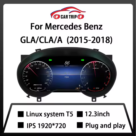 12.3" Linux LCD Digital Dashboard For Mercedes Benz GLA/CLA/A NTG4.5/5.0 (2015-2018) Paneel Virtuele