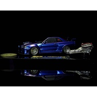 [Ready Stock] PGM 1/43 Nissan Nissan GTR34 Skyline Z-Tune Full Open Version Chameleon GT-R with Engi
