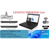 LENOVO THINKPAD X260 I5-6300U/HDMI port Inbuilt/ 8GB DDR4 RAM/256GB New SSD / Genuine WIN 11 PRO,MS OFFICE [Refurbished]