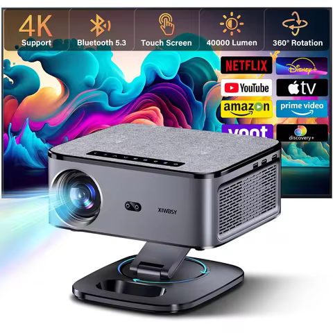 XIWBSY 2000Ansi Portable Projector 4K Android 12.0 Daylight Projector 8K Home Theater Auto Keystone 