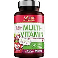 Kids Multivitamins and Minerals - Chewable Mixed Berry Flavour Multivitamin for Kids 4-12 Years, Vegan Society Registered Tablets not Gummies - 3 Months Supply - Made in The UK by YrHealth