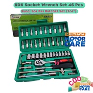 Anekatoos KDK Socket Wrench Set 46 Pcs Ratchet Socket Wrench Set (1/ 4") High Quality
