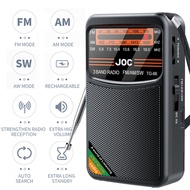 Battery Operated Radio FM AM SW Radio Type-C Rechargeable Transistor Radio with HD Display Screen Po
