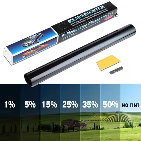 1 Roll Car Window Tint Film 1/5/15/25/35/50 Percent Car UV Protector Foils Black Car Window Foils Ti