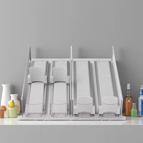 Automatic Soda Can Dispenser Retail Transparent Slide Rail Beverage Storage Organizer Rack Drink Spr