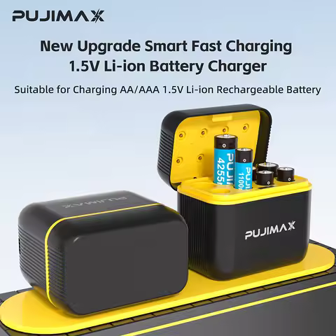 PUJIMAX 1.5V 8-slot smart Curved Appearance Battery Charger AA/AAA Lithium Battery Charger Charging 