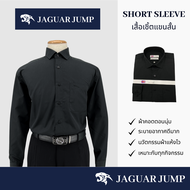 Jaguar เสื้อเชิ้ตแขนยาว ผู้ชาย สีดำ มีกระเป๋า ทรงธรรมดา(Regular)