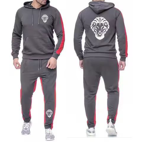 Leon Athletic Club de Bilbao 2022 Men's New Fashion Tracksuit Autumn Hoodie + Sweatpants Two Piece S