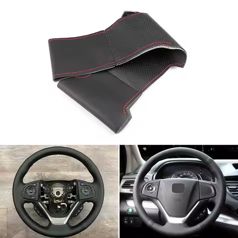 For Honda CR-V CRV 2012 2013 2014 2015 2016 Hand-stitched Car Steering Wheel Perforated Leather Brai