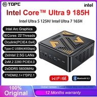 TOPC Intel Core Ultra 9 185H 165H 125H Mini PC USB4 2x2.5G LAN 2x PCIe4 Type-C HDMI2.1 DP2.1 WiFi6E 