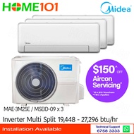 Midea Inverter Multi-Split AirCon MAE-3M25E - MSEID-09 x 3
