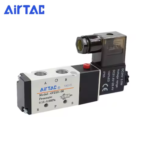 AirTAC 4V110-06 4V210-08 4V310-10 4V410-15 Direction Control 5/2 Way Pneumatic Electric Solenoid Val