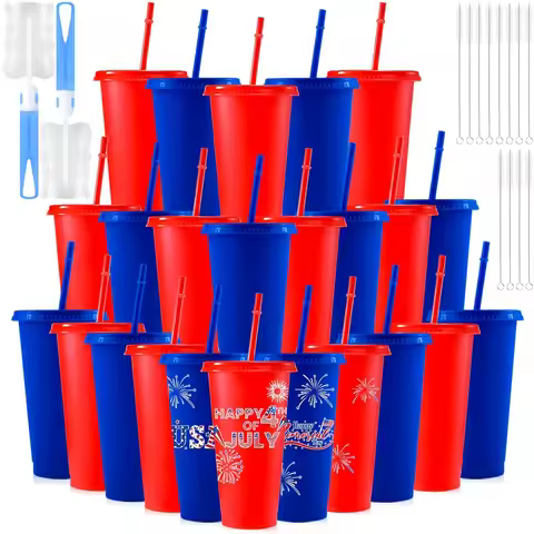 24pcs 24oz PP Outdoor Water Cups, Durable & Easy to Clean, Perfect for Drinks, Juice, Cold Beverages