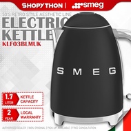 SMEG Electric Kettle KLF03BLMUK - Matt Black (1.7L/3000w) Aesthetic Line 50s Retro Style Hot Water Jug Pemasak Air Panas