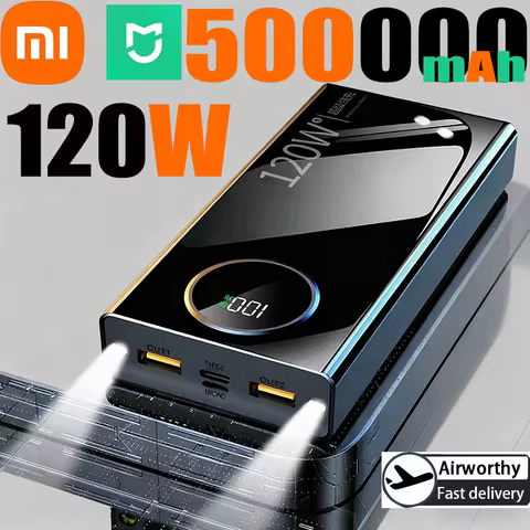 Xiaomi MIJIA 500000mAh High Capacity 120W Fast Charging Power Bank Compatible Digital Display For IP