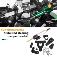 For NINJA 1000SX Z1000SX Steering Damper Stabilizer Bracket Support Mounting Kit Titanium Ruler dire