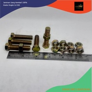 RATU YELLOW NUT BOLT M10X40 / BMK M10X40 / BOLT M10X40 YELLOW BMK M10