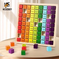 KOZEEY Rainbow Multiplication Board 9x9 Times Table Tray Preschool Learning Toy Times