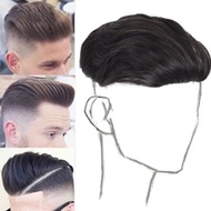 Men Large Back Head Airplane Head Wig Invisible Replacement Piece Real Hair Long Hair Fluffy Head Re