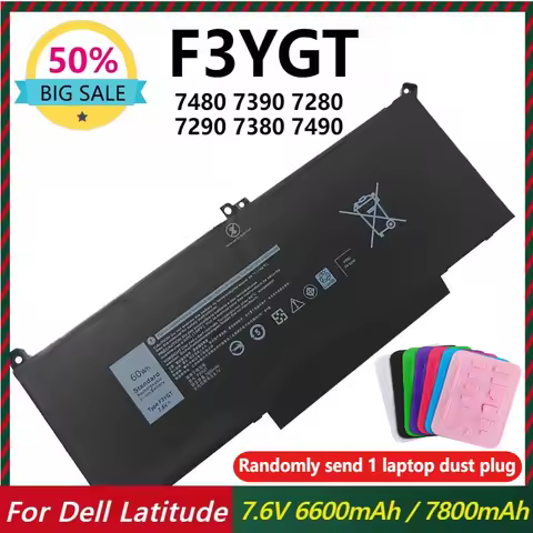F3YGT 7480 2X39G 60WH Laptop Battery for Dell Latitude 12 7000 7280 7290 13 7380 7390 P29S002 14 748