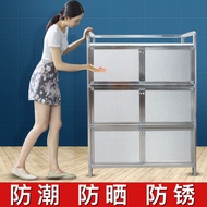💘&amp;Storage Cabinet Stainless Steel Cupboard Cabinet Kitchen Cabinet Cabinet Locker Cupboard Simple Aluminum Alloy Small S