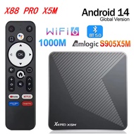 TV BOX X88 PRO X5M Android 14 Amlogic S905A Quad Core 4K LAN 1000M Dual Wifi6 BT 5.0 Voice Remote Me