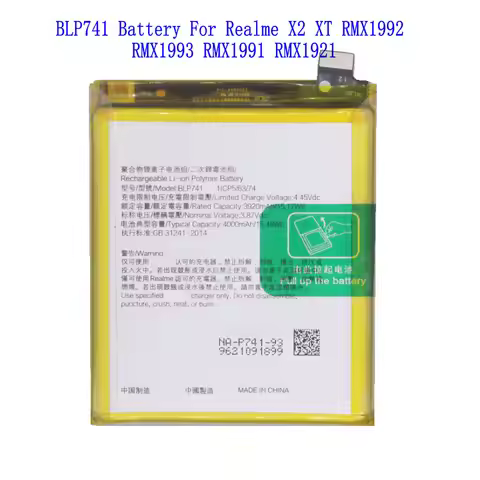 1x 4000mAh 15.48Wh BLP741 replacement Battery For OPPO Realme X2 XT RMX1992 RMX1993 RMX1991 RMX1921