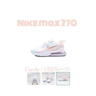 韓國代購現貨免運 Nike Air Max 270 React奶茶色 白色 白藍紅 雲朵棉花糖 情侶款男女鞋