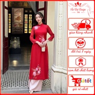 [Ao dai CNY 2025] Modern ao dai, party ao dai, wedding ao dai - red - Thu Ha Silk ao dai - ND11034