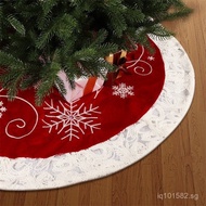 1-inch Christmas Tree48Red Tree Skirt Christmas Tree Carpet Velvet Cloth Bottom Christmas Tree Skirt