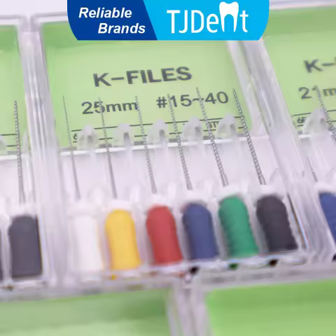TJDent Dental K-FILE NiTi Flexible 25mm Endo Root Canal K Files Hand Use Endodontic Nickel Titanium 