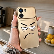 Case for POCO C65 5G REDMI 13C 2023 4g Angry expression metallic paint phone case full lens protecti