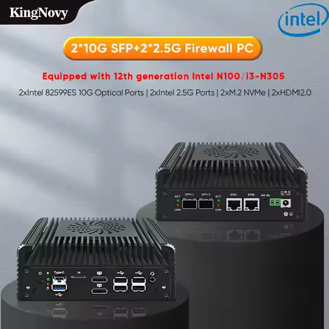 New Firewall Mini PC 2x10G SFP+ 2xi226-V 2.5G Intel 3 N355 N305 N150 N100 Soft Router 2xNVMe DDR5 Mi