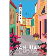 San Juan Puerto Rico Vintage Travel Posters Landscape Canvas Wall Decor Wall Art Posters Prints Pain