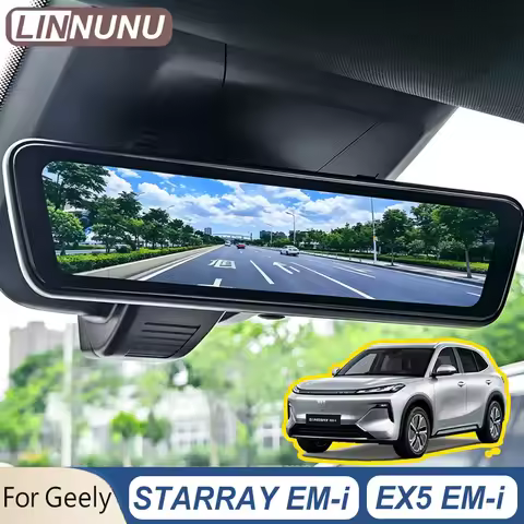 LINNUNU For Geely STARRAY EX5 EM-i 2026 Car Streaming Media Rearview Mirror Dash Cam 64GB 24H Parkin