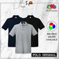 Fruit of the Loom Polo Original Cotton Unisex Collar T-shirt T Shirt Tee Baju Collar Polo Shirts