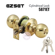 EZSET Door Knob Door Lock Cylindrical Lock BP-100CU Gold Polish Brass